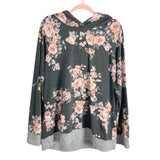 Twenty Ten Gray Floral Pattern Hooded Sweatshirt- Size 1XL (see notes)