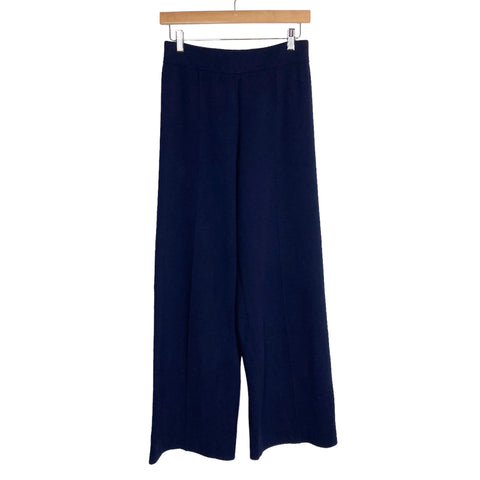 Wilfred Free Navy High Waisted Knit Wide Leg Pants- Size S (Inseam 29")