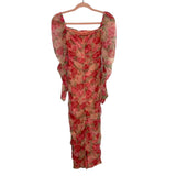 Alamour Floral Mesh Overlay Cinched Dress- Size S