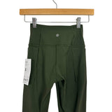 Athleta Olive Transcend Stash Tights NWT- Size XS (Inseam 24")