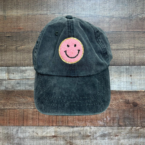 Adams Blue Pink Smiley Face Ball Cap