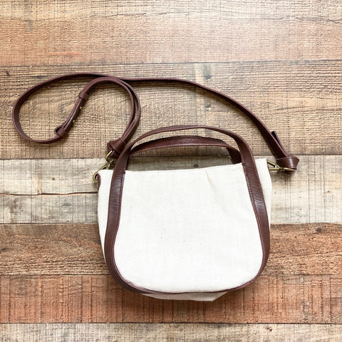 Madewell Cotton/Linen and Leather Trim Magnetic Closure Bag (sold out online)