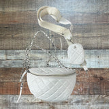 Steve Madden Cream Quilted Crossbody with Smaller Pouch (see notes)