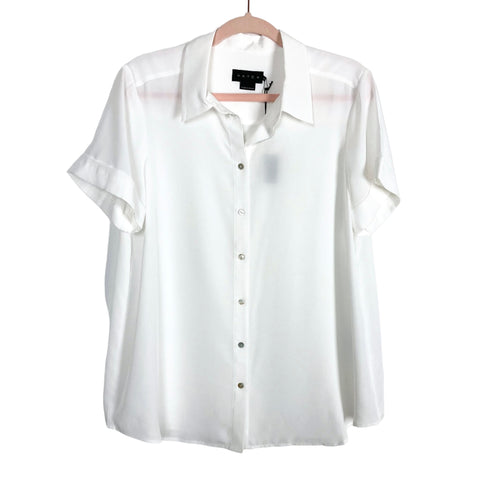 Hatch White Button Up The Savannah Top NWT- Size 3 (Large 10/12)