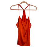 No Brand Orange Satin Ruffle Shorts and Cami Pajama Set- Size L (sold as a set)
