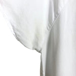 Amadi White V-Neck with Raw Hem Collared Top- Size M (see notes)