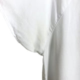 Amadi White V-Neck with Raw Hem Collared Top- Size M (see notes)