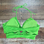 Aerie Bandeau Green Cut Out Swim Top - Size L