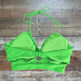 Aerie Bandeau Green Cut Out Swim Top - Size L