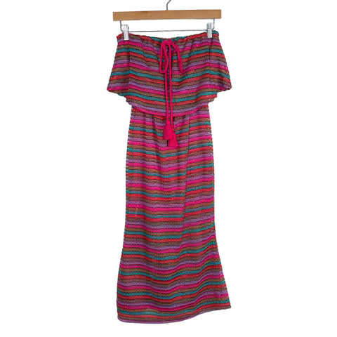 House of Harlow 1960 x Revolve Multi-Color Stripe Crochet Strapless Dress- Size S