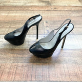 Sergio Rossi Black Platform Peep Toe Heels- Size 36
