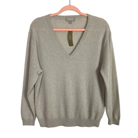 J. Crew Gray 100% Cashmere V-Neck Sweater NWT- Size XXS