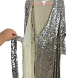 H&M Silver Sequins Wrap Dress- Size XXL