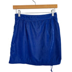 Free People Blue Velvet Side Ruched Mini Skirt - Size 0