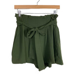 No Brand Army Green Tank Paperbag Waist Short Set- Size S (sold as set)