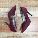Sam & Libby Cranberry Suede Pumps- Size 8 (see notes)