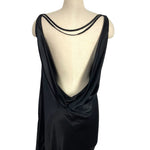 Meshki Black Yvette Slip Asymmetrical Hem Exposed Back Dress NWT- Size XL