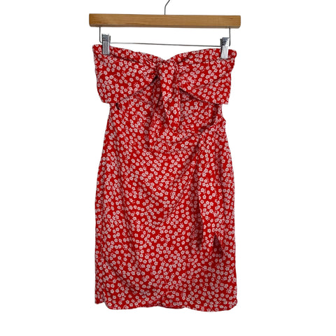 White Fox Red Floral Print Strapless Dress NWT - Size S (See Notes)