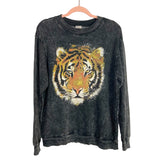 Love Vintage Faded Black Tiger Sweatshirt- Size M