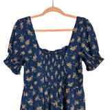 Trixxi Navy Blue Floral Print Dress - Size M