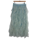 Pink Desert Sassy Red Lipstick Blue Gold & Silver Star Print Tulle Skirt NWT- Size XL