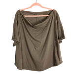 Nuuds Brown Boatneck Off the Shoulder Top- Size L