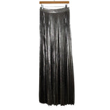 Retrofete Metallic Silver Pleated Skirt with Slit- Size M (sold out online, we have matching top)