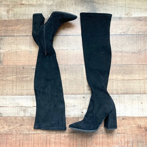 Steve Madden Black Suede Over the Knee Boots- Size 7.5 (see notes)