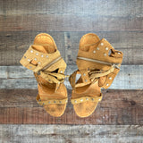 Dolce Vita Suede Studded Cork Heel Sandals- Size 9.5 (see notes)