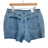 Good American Light Wash with Frayed Waistband and Hem Jean Shorts NWT- Size 12/31