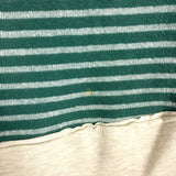 Ces Femme Green/White Striped 3/4 Length Sleeve V-Neck Top- Size ~S (see notes, no size tag, fits like a small)