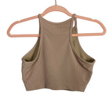 Beach Riot Mocha Ribbed with Built In Bra Cropped Tank- Size S (see notes)