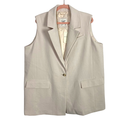 Abercrombie & Fitch Cream Blazer Vest NWT- Size XL