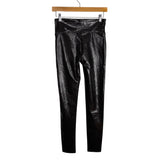 Spanx Brown/Black Faux Leather Croc Leggings NWT - Size M (Inseam 26")