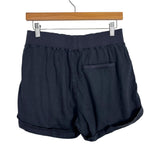 Faherty Black Linen Blend Cuffed Hem Shorts- Size M
