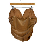 Express Tan Body Contour Velvet Cowl Neck Corset Top - Size XL (Sold Out Online!)