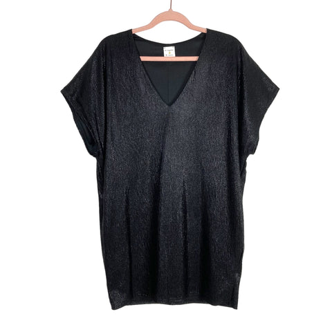 By Together Black Textured Knit V-Neck Dress- Size S