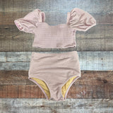 Shade Critters Pink Metallic Smocked Bikini- Size 3T (see notes, we have matching swimsuit)