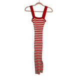 Merokeety Red/White Stripped Ribbed Fitted Dress - Size S