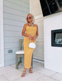 Lulus Light Orange Crochet Back Lace Up Midi Dress- Size S (sold out online)