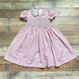 Annafie Red Floral Print with Back Bow Smocked Dress- Size 4Y (see notes)