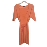 J Crew Orange Ribbed Belted Sweater Dress- Size XL
