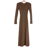 Abercrombie & Fitch Brown Ribbed Knit with Front Slit Maxi Dress- Size S Petite (sold out online)