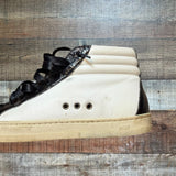 P448 Cracked Gold Textured and Printed Toe High Top Sneakers- Size 37
