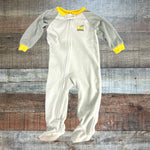 Gerber Gray/Light Gray Color Block Fleece Zip Up Footie Outfit- Size 18M