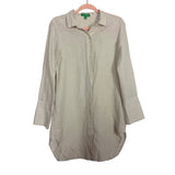 J Crew Tan Linen/Cotton Button Up Dress- Size XS