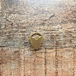 Gold Rhinestone Large Heart Adjustable Ring- Size 6