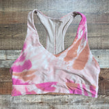 Offline by Aerie Pink Tie-Dye Padded Sports Bra- Size L