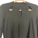 Vestique Black Cropped Front Cutout Sweater- Size M