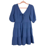 Aerie Blue V-Neck Back Tie Dress- Size S